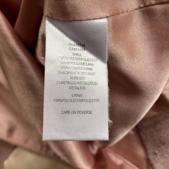 Pink Wool Tweed Dress w/ Multicolor and Gold Speckles, Max and Cleo, Size 4 - Picture 5 of 5